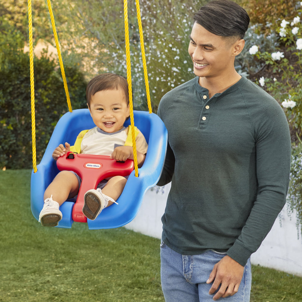 Little Tikes 2-in-1 Snug and Secure Swing, High Back Swing, Blue