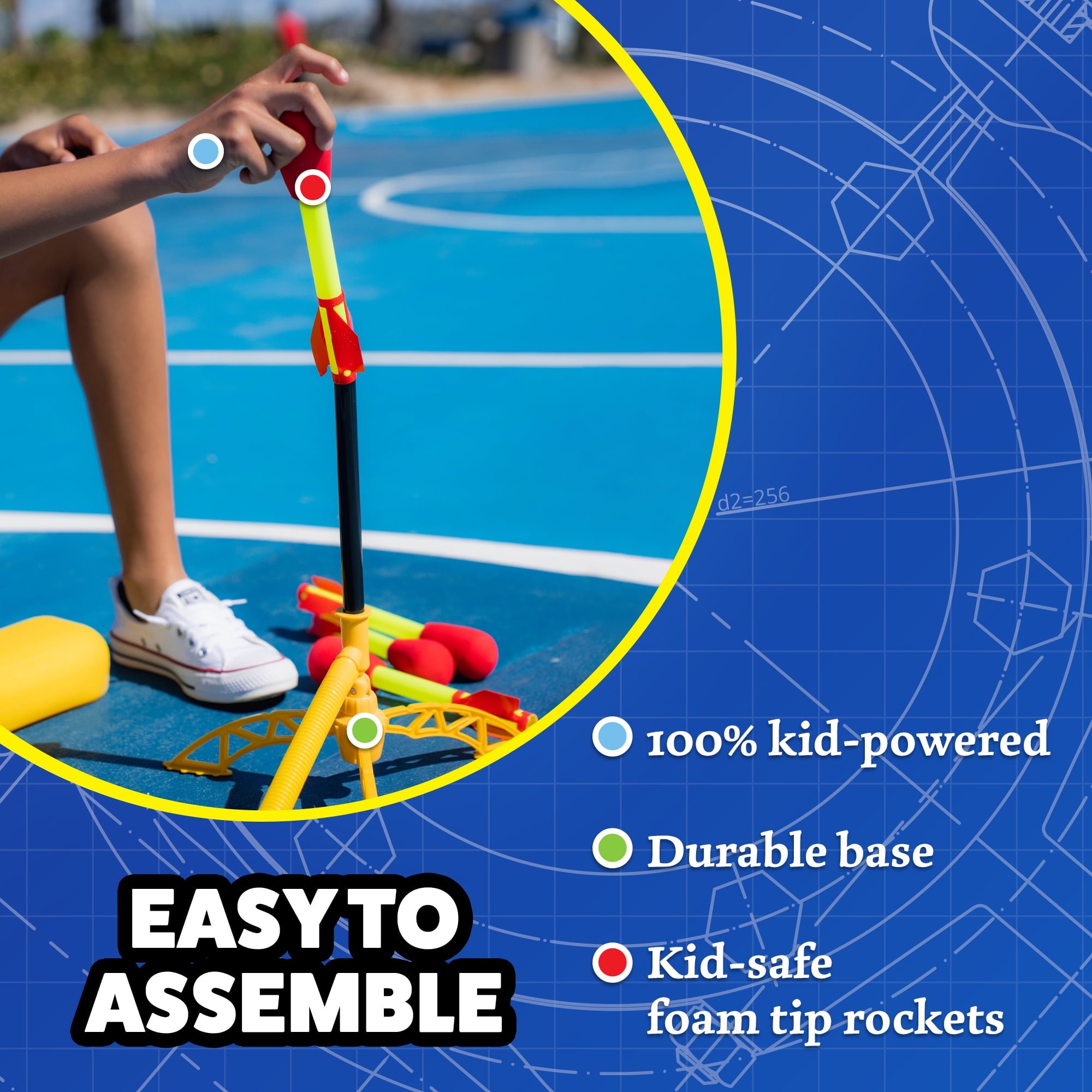 Stomp Rocket® Original Ultra Rocket Launcher for Kids, Soars 200', Adjustable Launcher, Kids Ages 5+