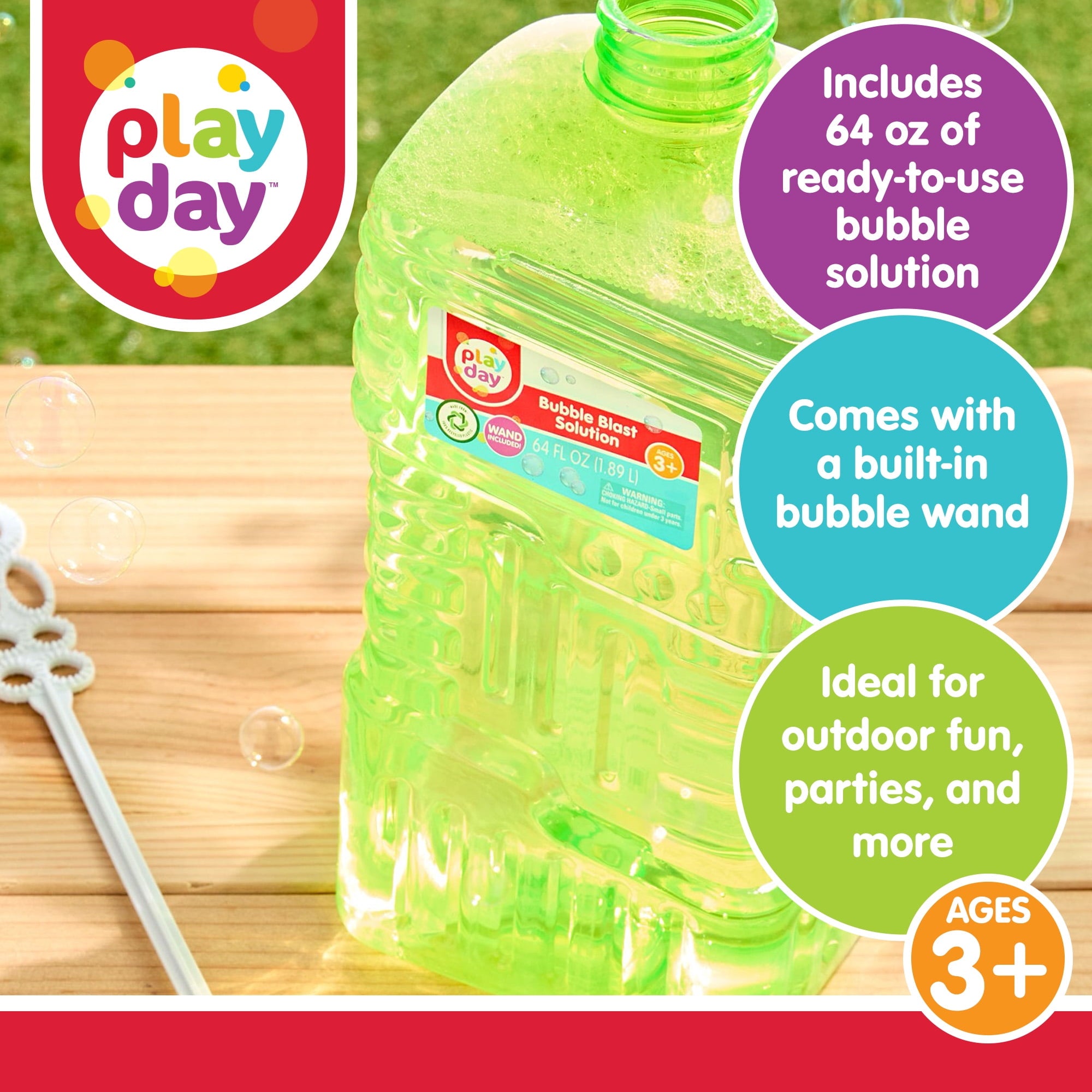 Play Day Bubble Blast Solution, 64 fl oz
