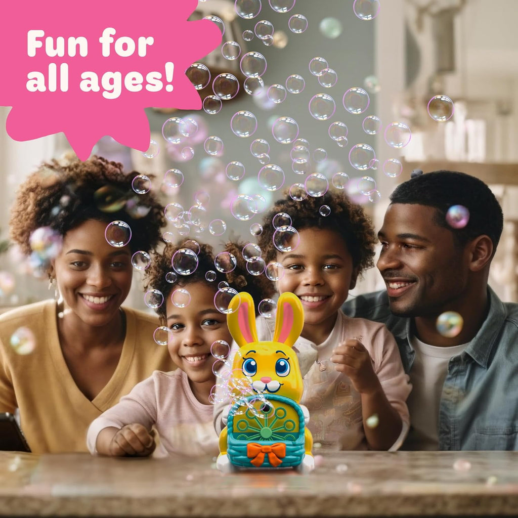 Move2Play, Bunny Bubble Blower | Easter Toy & Gift for Toddlers & Kids | Bubble Machine Toy for Girls & Boys Ages 1-4+ | Indoor/Outdoor Fun | Birthday & Easter Basket Stuffer