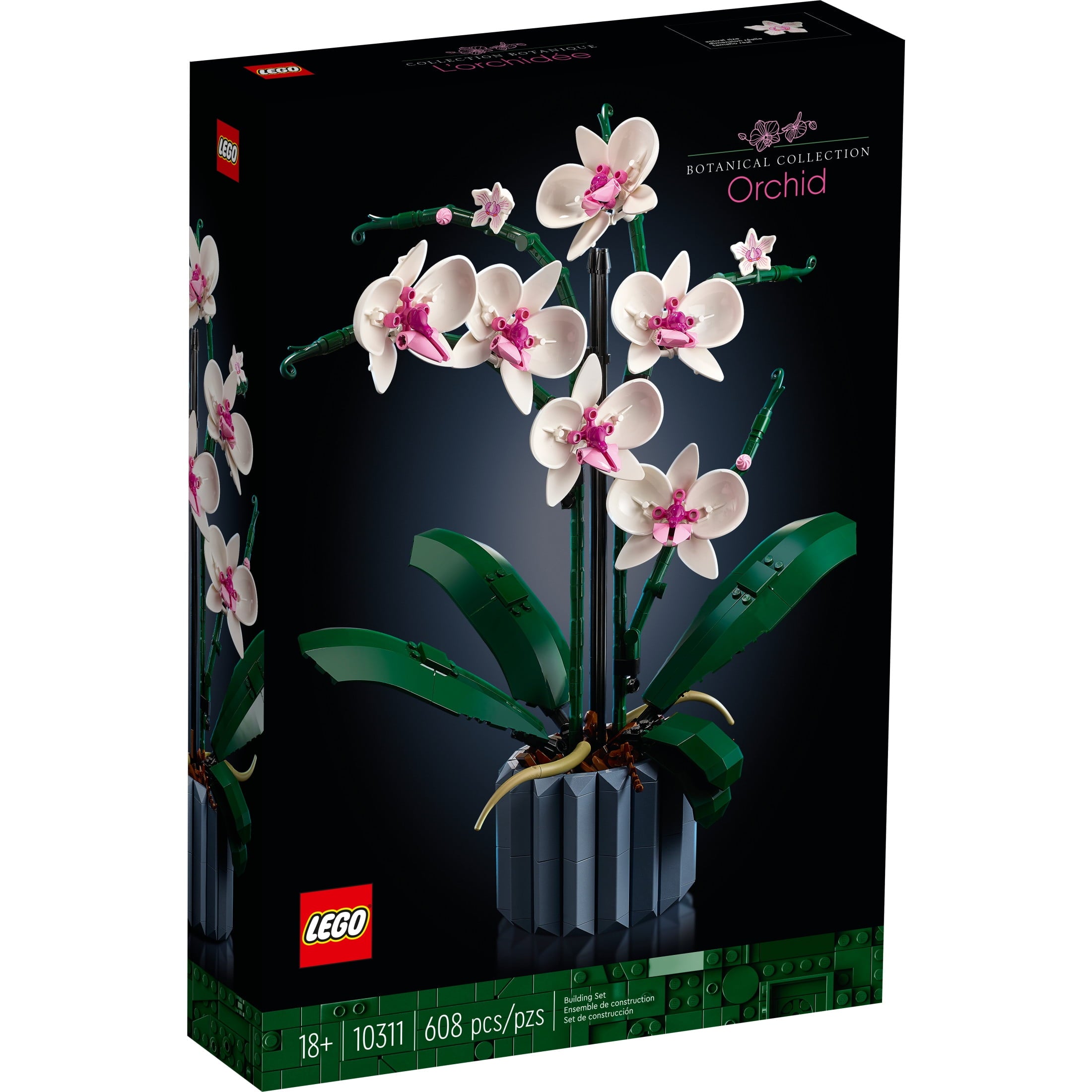 LEGO Botanicals Orchid - Artificial, Fake Indoor Flowers Building Set for Home, Kitchen, Desk Decoration, Adults Ages 18+ - Unique Birthday Gift Idea - 10311