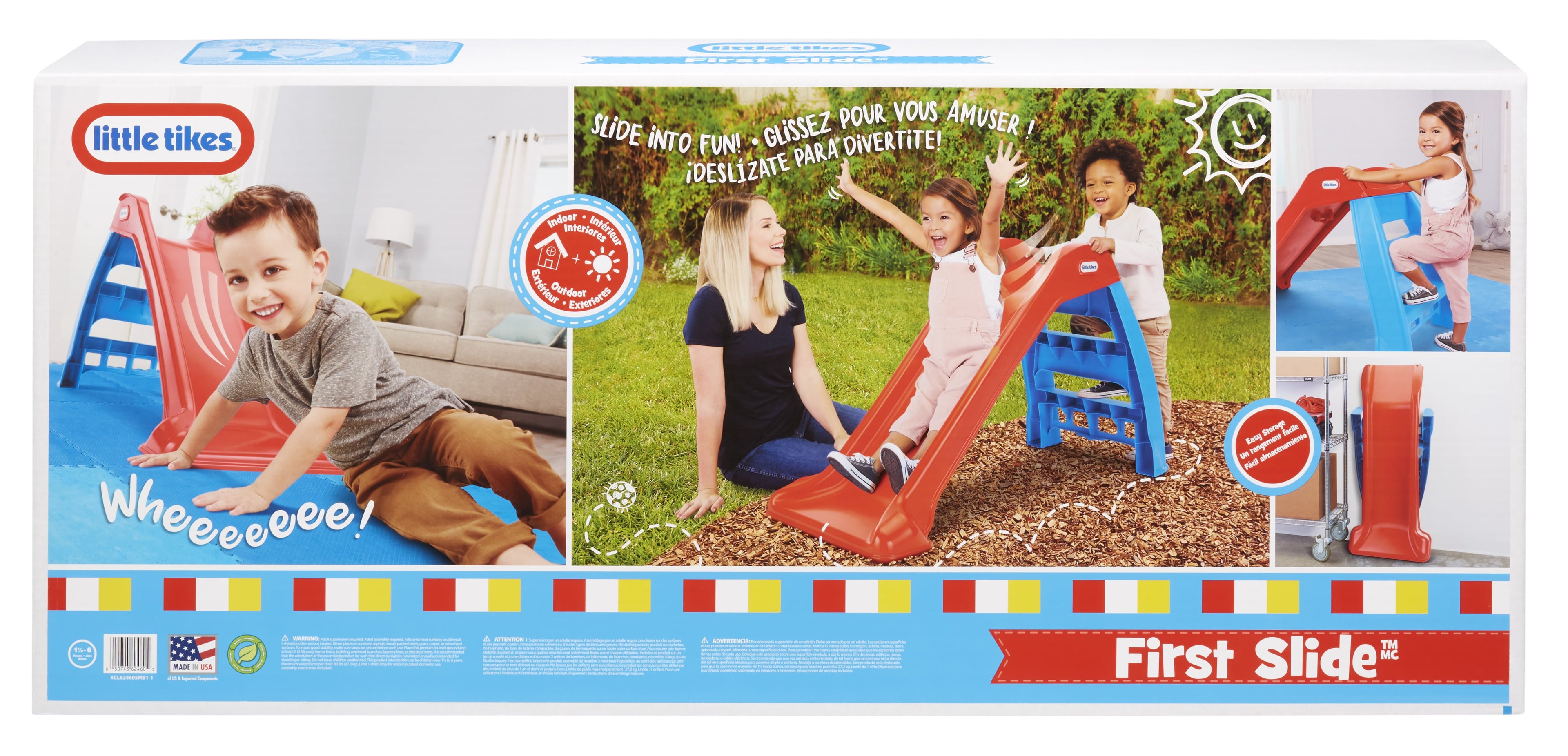 Little Tikes First Slide, Easy Set Up Playset, Indoor Outdoor Backyard, Easy to Store, Toy for Toddler, Kids, 18 Months