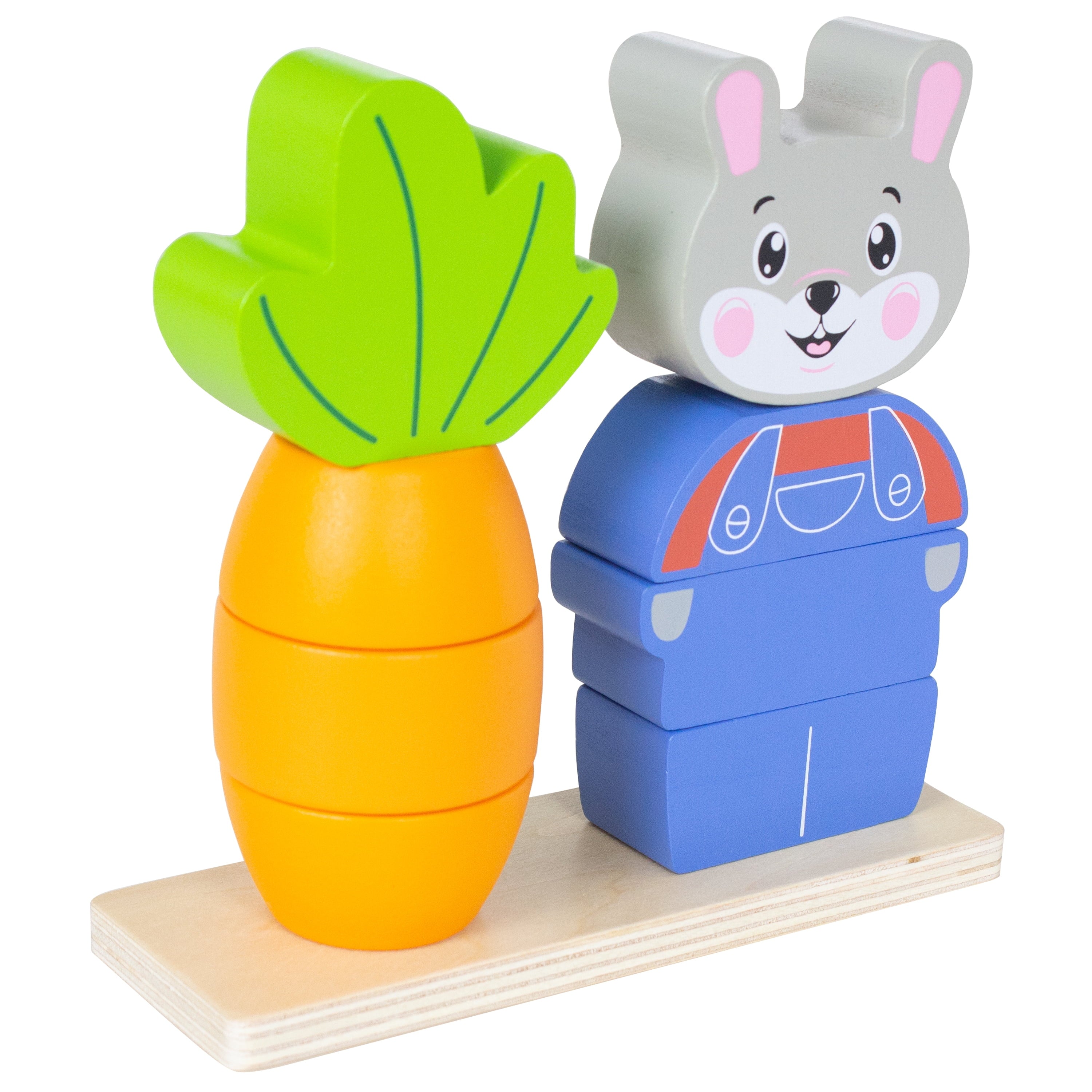 Spark Create Imagine Wooden Rabbit and Carrot Stacking Puzzle for Ages Eighteen Months and Older