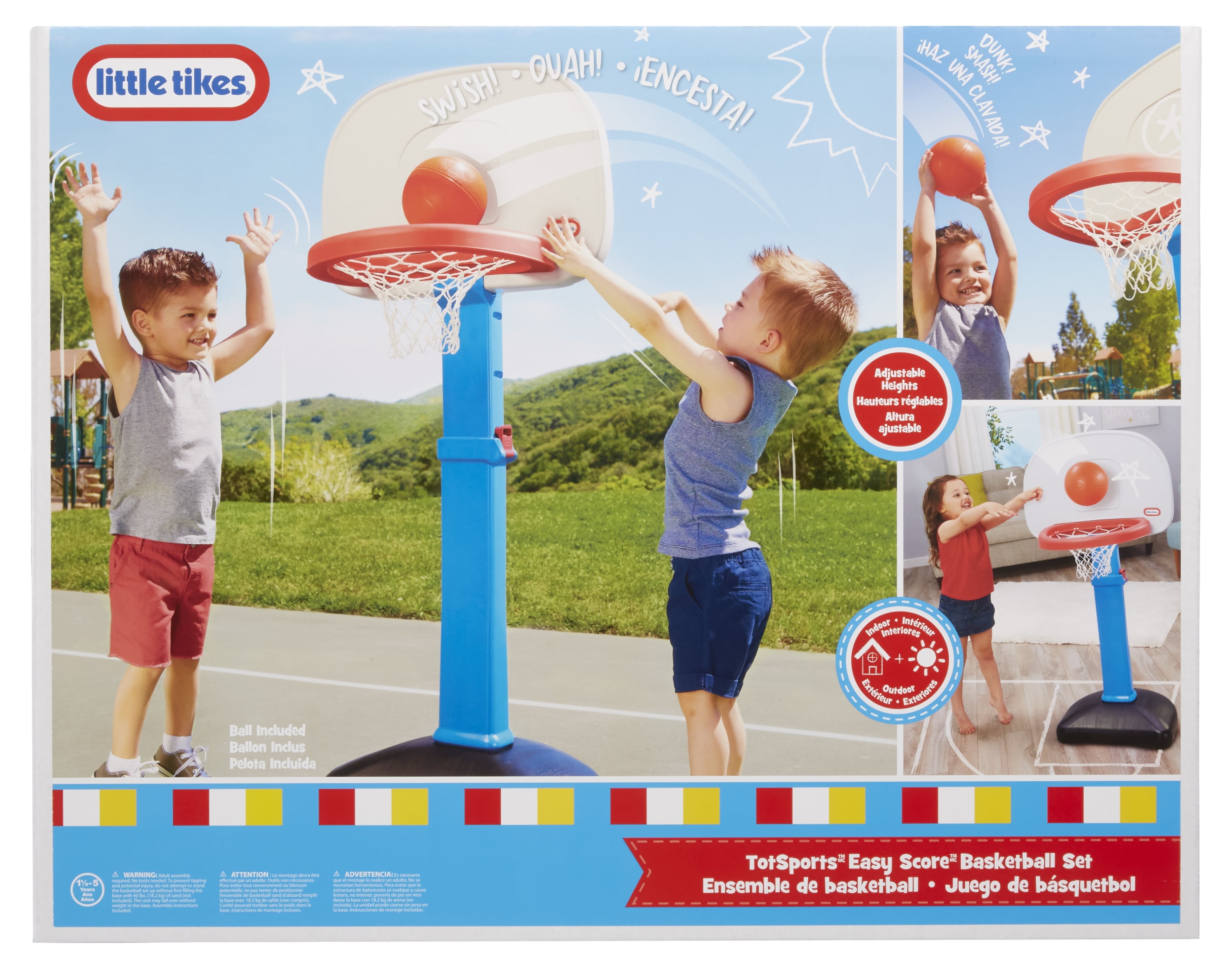 Little Tikes TotSports Easy Score Adjustable Basketball Hoop, for Ages 18 Months to 5 Years