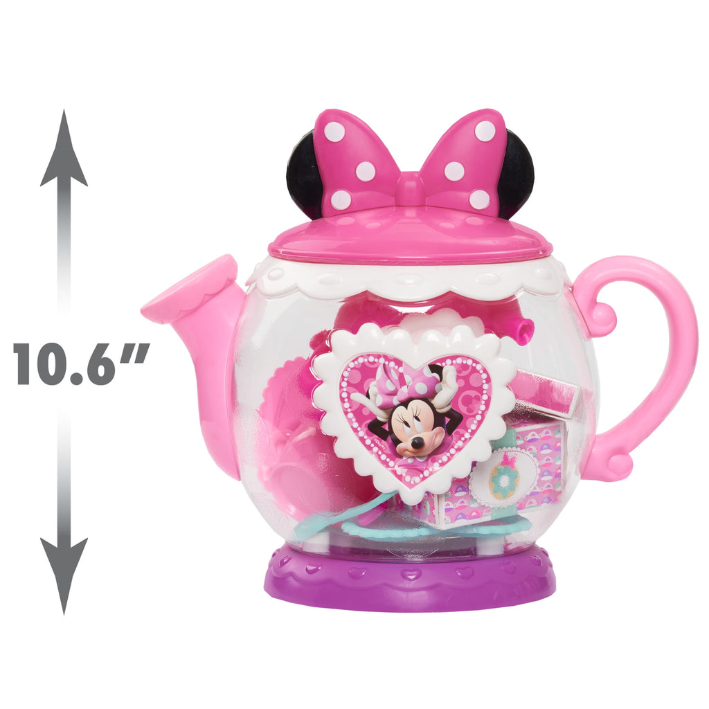 Disney Junior Minnie Mouse Terrific Teapot, Preschool Play Tea Set, 14 Pieces, Toddler Toys