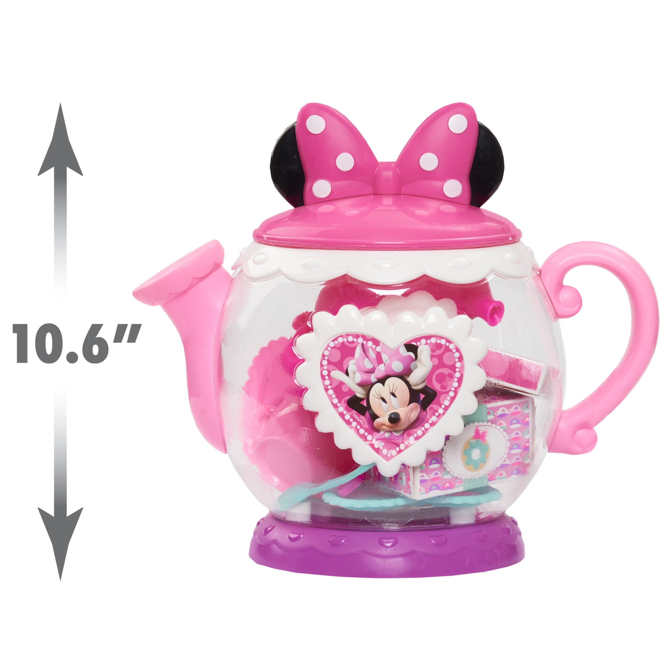 Disney Junior Minnie Mouse Terrific Teapot, Preschool Play Tea Set, 14 Pieces, Toddler Toys