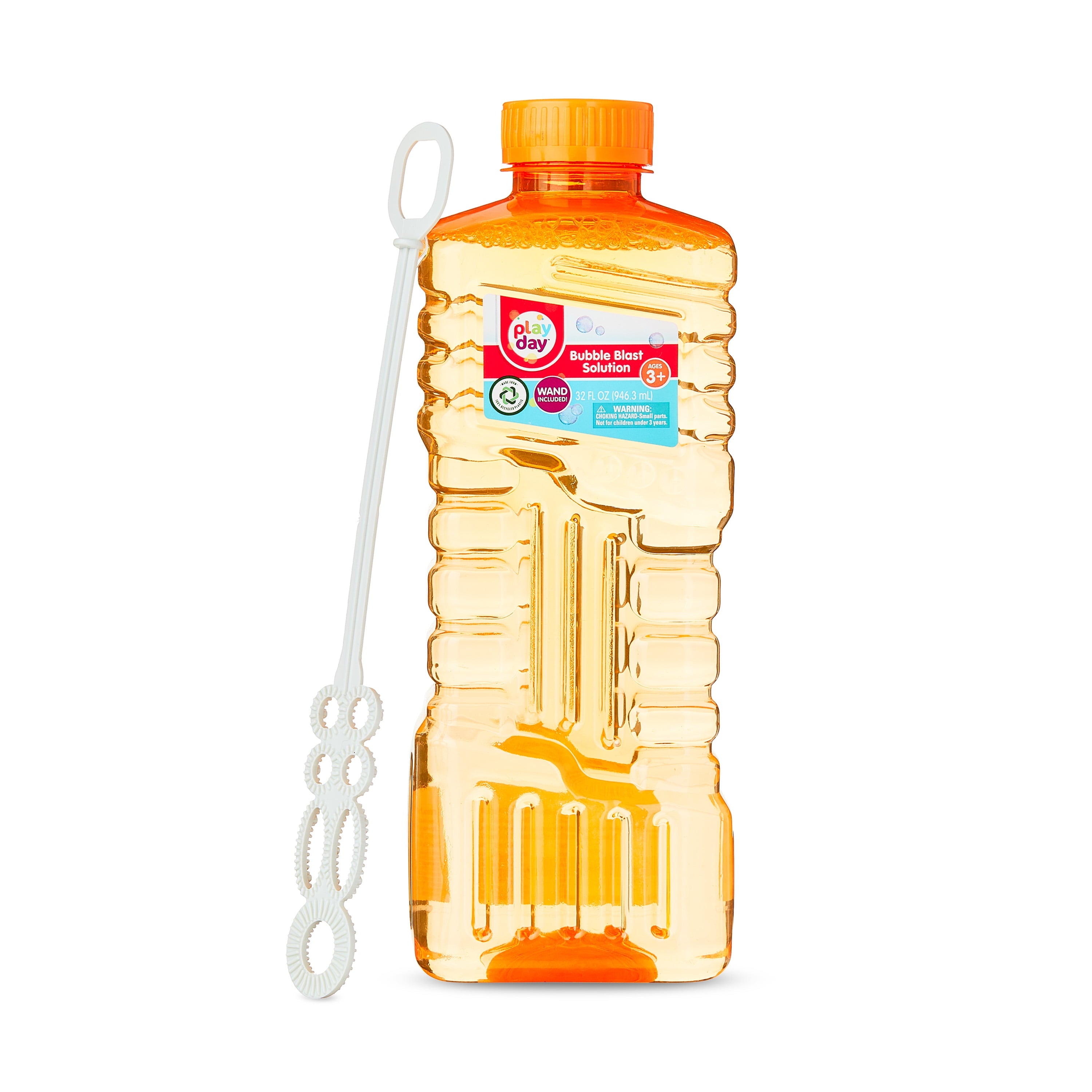 Play Day Bubble Blast Solution, 32 fl oz Bottle, Orange, 1 count