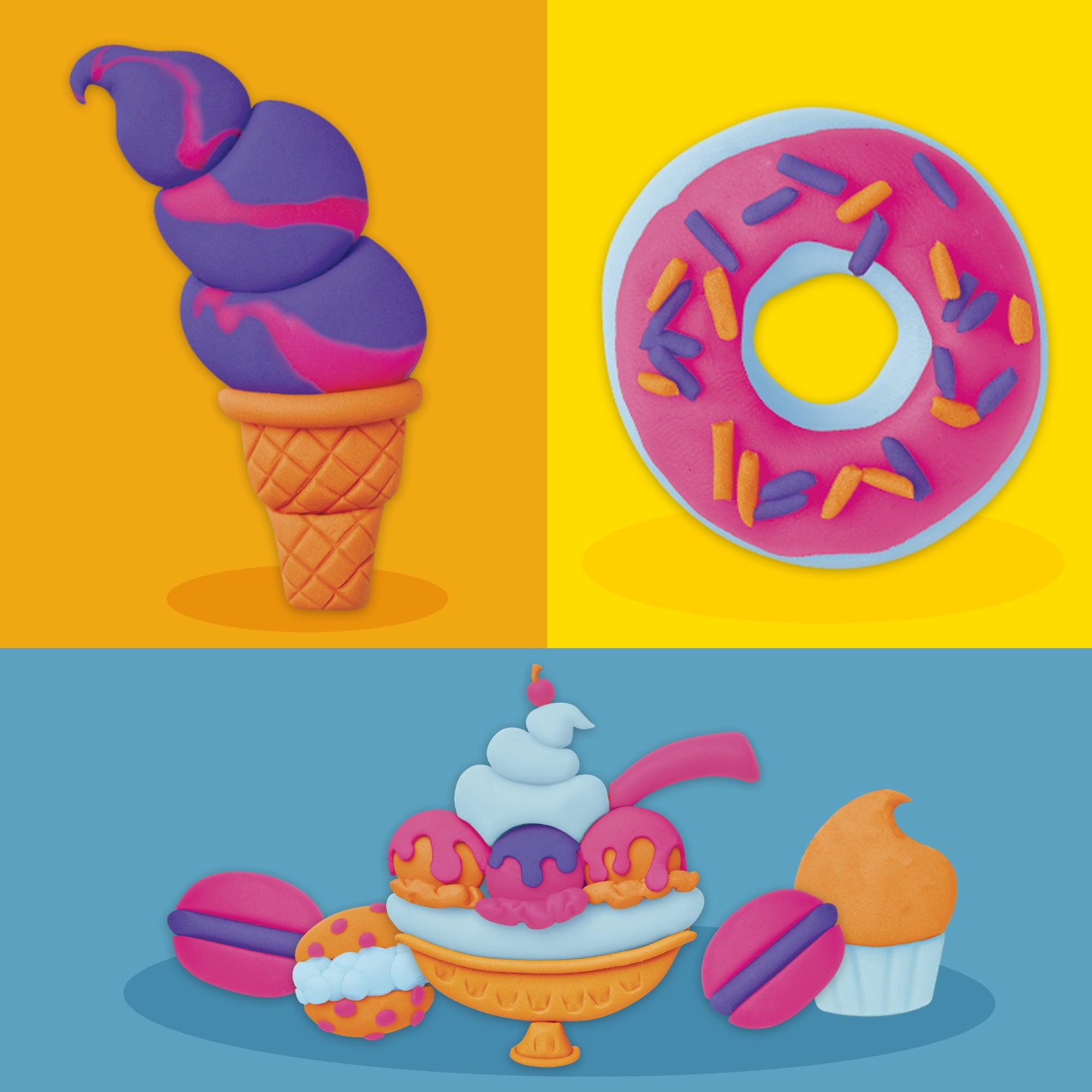 Play-Doh 4-Pack of Sweet Colors Modeling Compound, Blue, Pink, Orange, & Purple, Classroom Supplies, Preschool Crafts