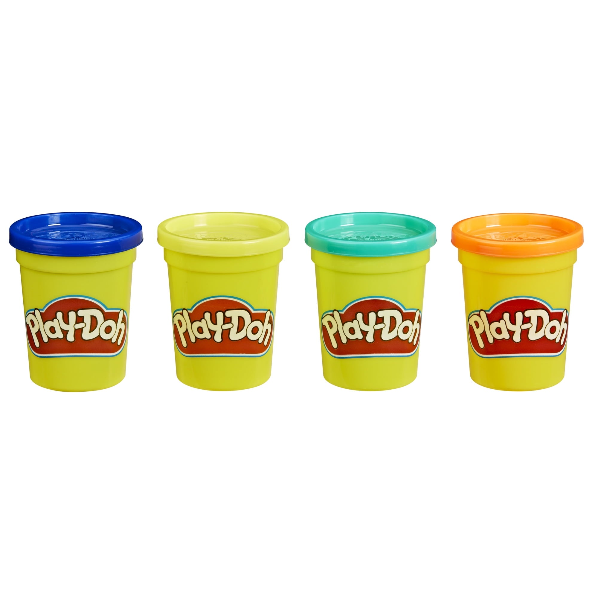 Play-Doh 4 Pack of Wild Non-Toxic Colors, 4-Ounce Cans (Dark Blue, Bright Green, Orange, Green), Classroom Supplies, Preschool Crafts