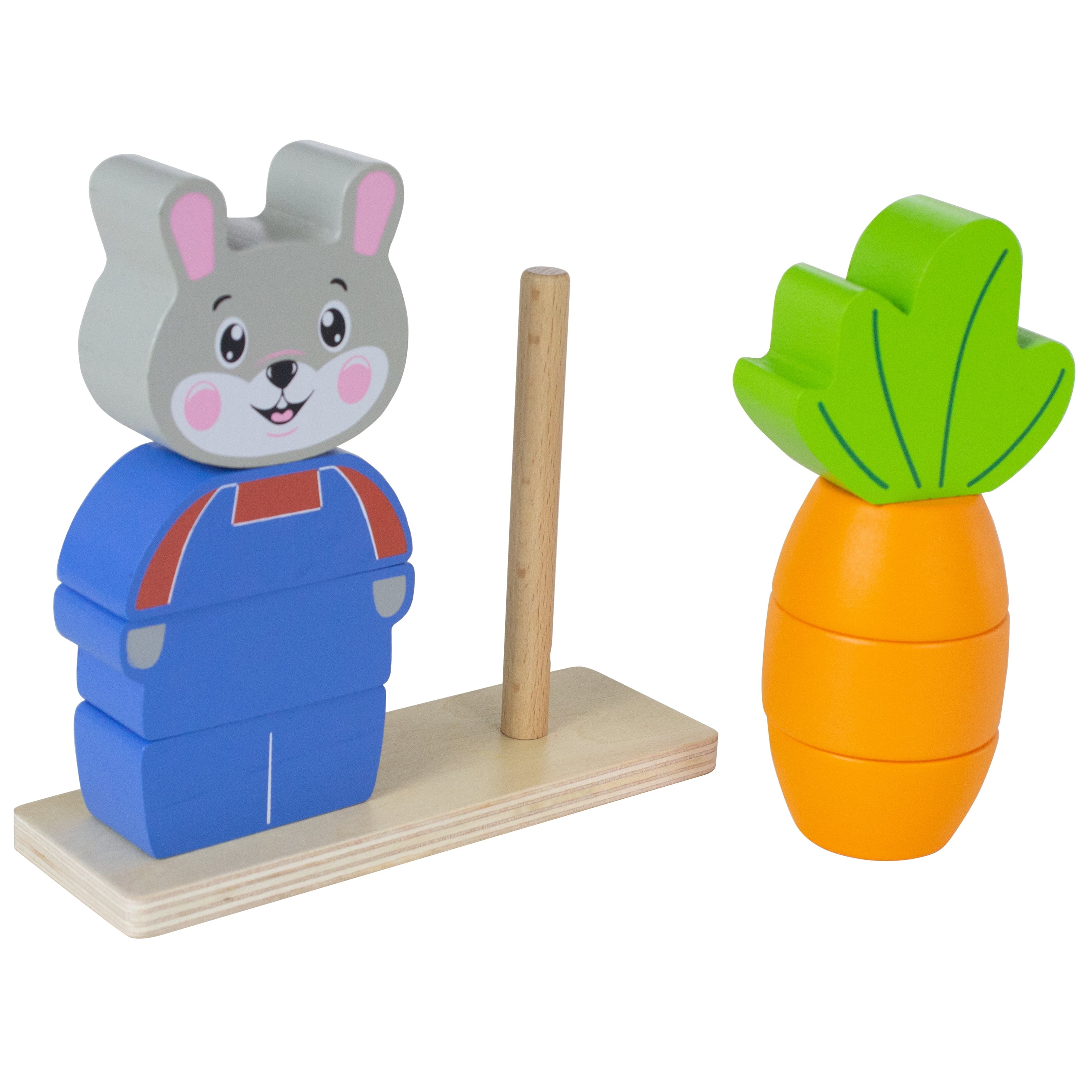 Spark Create Imagine Wooden Rabbit and Carrot Stacking Puzzle for Ages Eighteen Months and Older