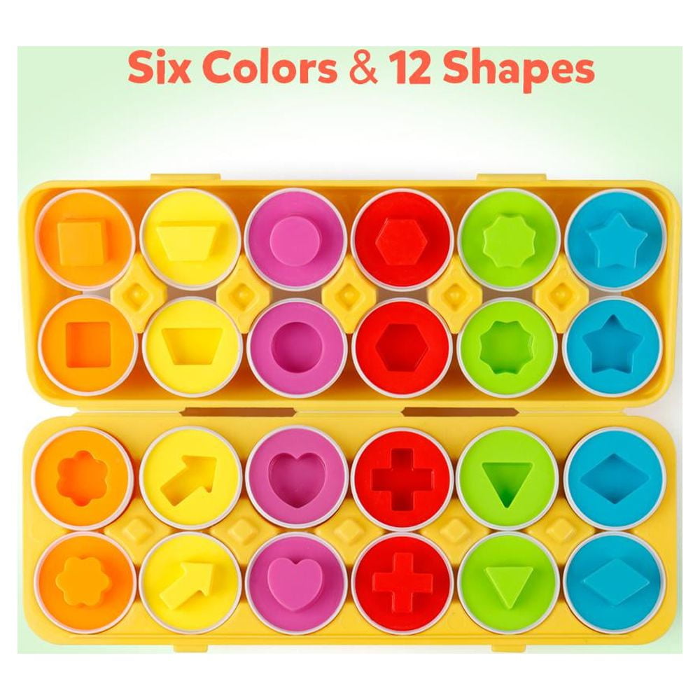 Coogam Matching Easter Eggs, Learning Educational Fine Motor Skill Montessori Baby Toys for Toddler 1 2 3 Year Old(12pcs Packs)