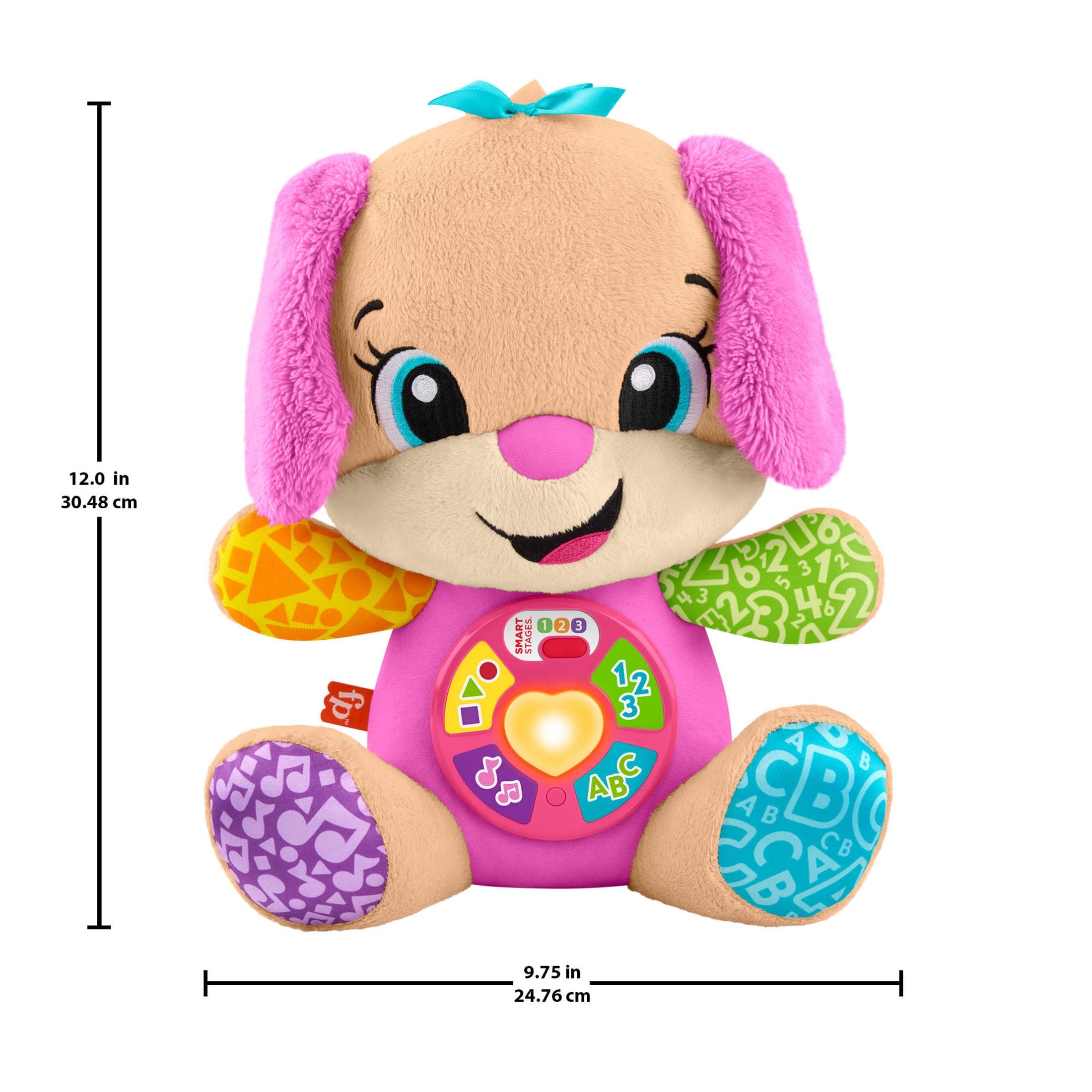 Fisher-Price Laugh & Learn Smart Stages Sis Pink Plush Musical Learning Toy for Baby & Toddler