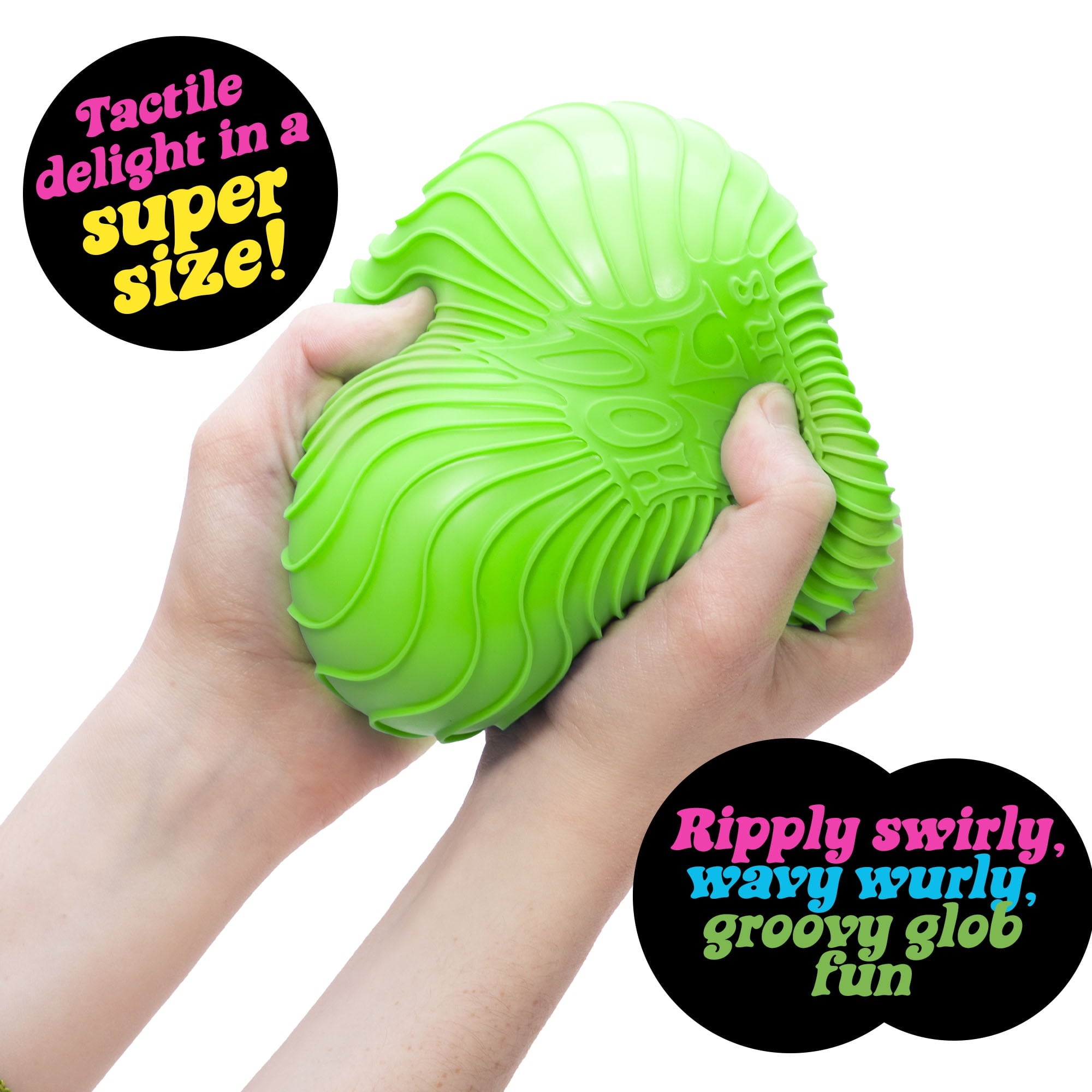 NeeDoh, Super Ripples Fidget Ball - Rubber, Novelty Toy, Multiple Colors, Children Ages 3+