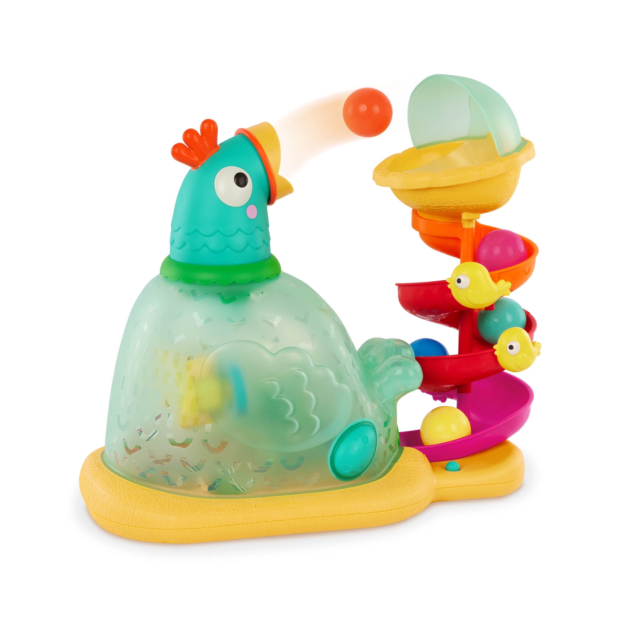 Battat Pop-a-Doodle-Doo Chicken Ball Popper with Music Lights, Learning Toy for Baby and Toddler