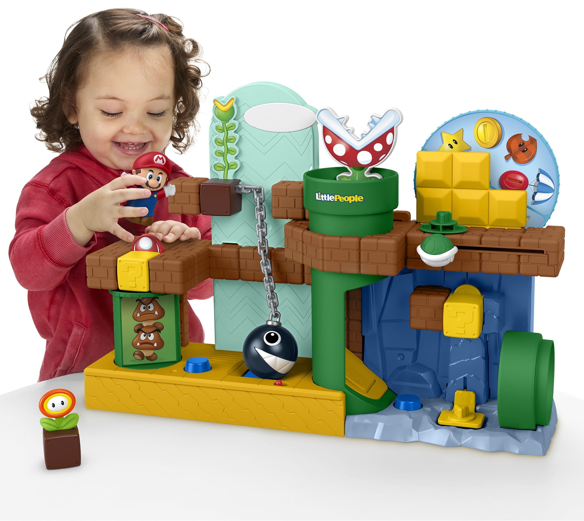 Fisher-Price Little People My Mario Adventure Playset, Musical Toddler Toy with 2 Figures
