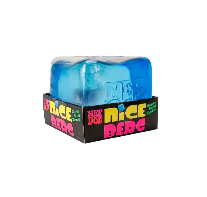 Nee Doh Nice Berg, Satisfying Square Shaped Sensory Toy, Blue, Children Ages 3 and Up