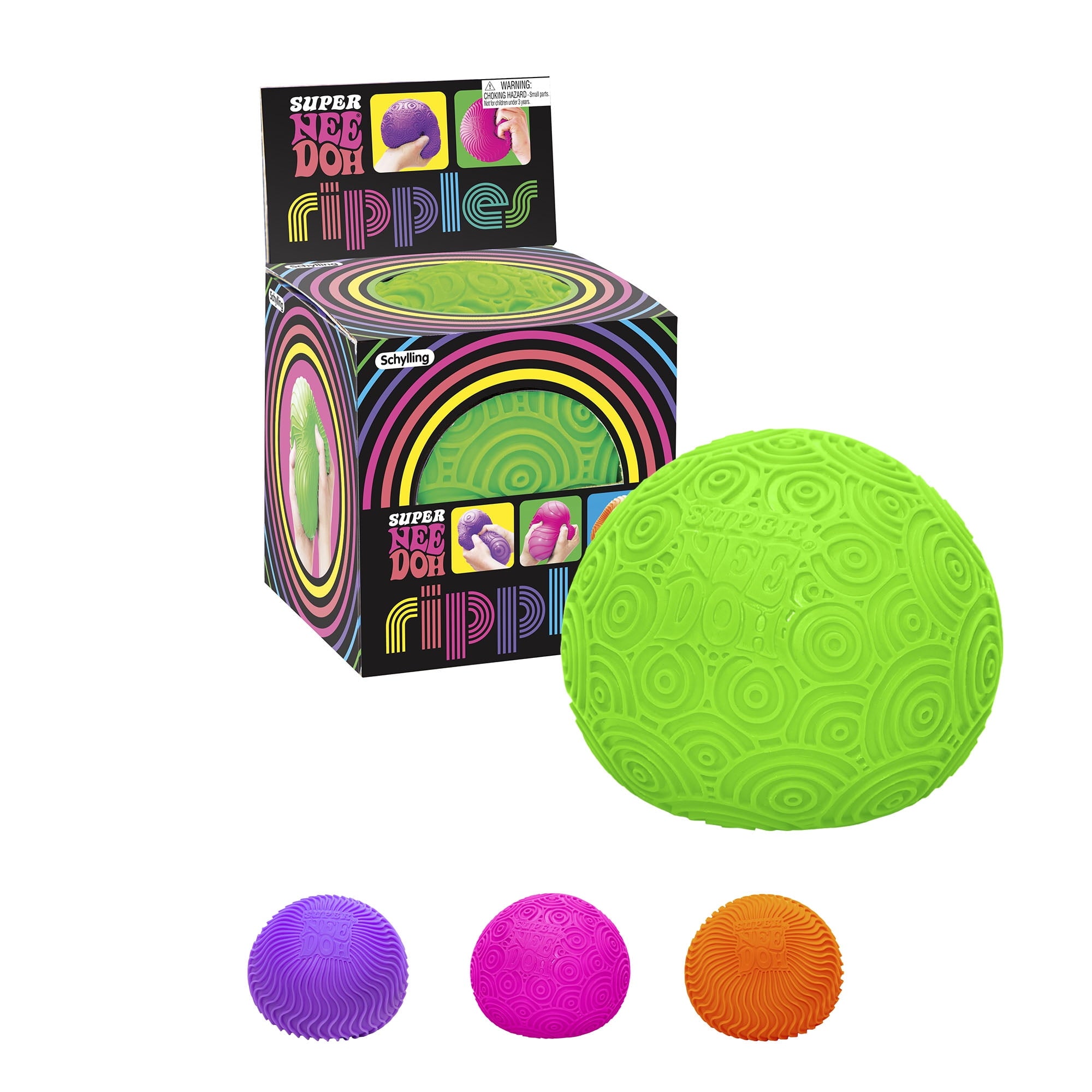 NeeDoh, Super Ripples Fidget Ball - Rubber, Novelty Toy, Multiple Colors, Children Ages 3+