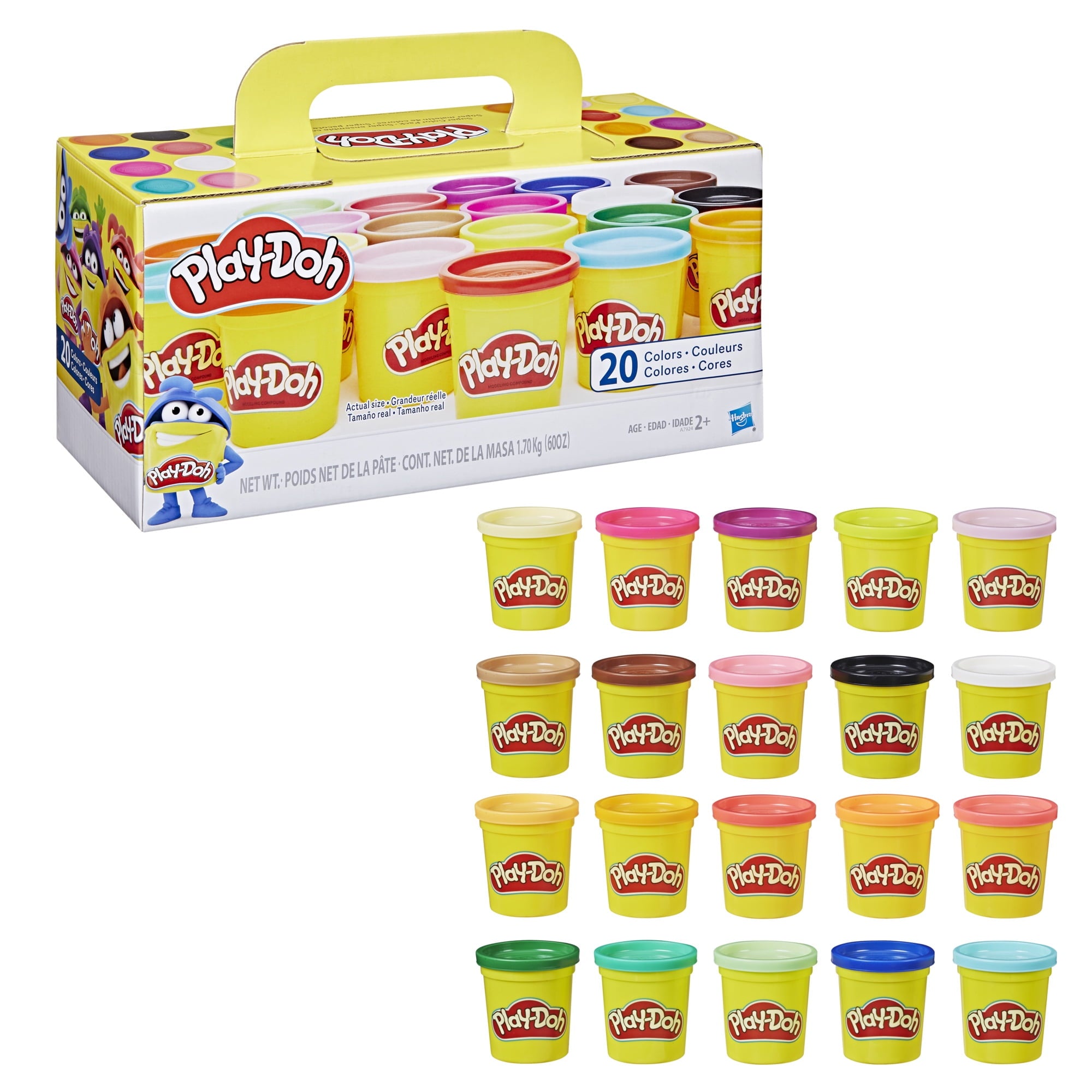 Play-Doh Super Color 20-Pack of 3-Ounce Cans, Kids Toys for Ages 2+, Arts and Crafts for Kids