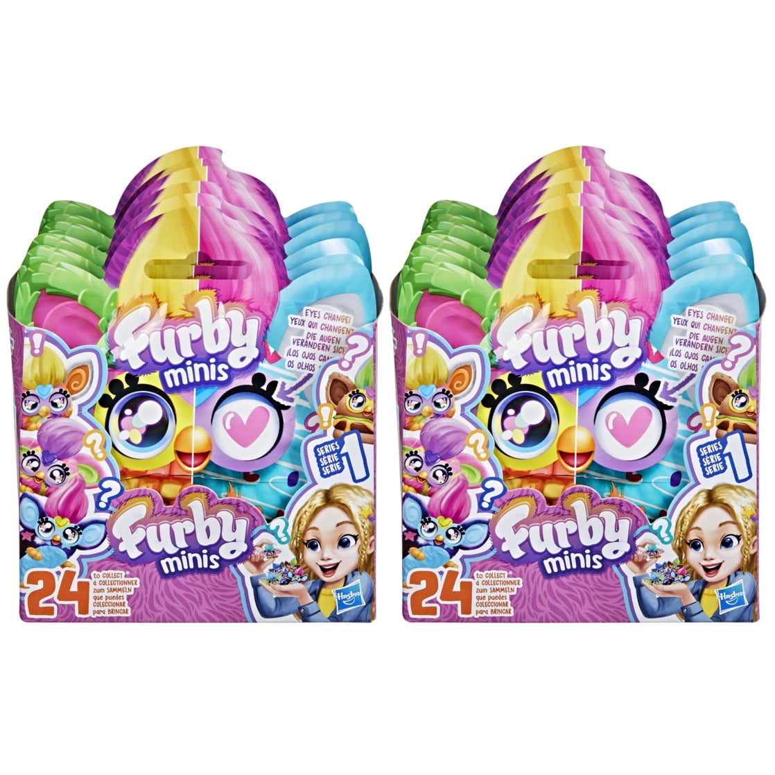 Furby Minis Figure 2 pack, Series 1, Surprise Toys for Girls & Boys, Easter Basket Stuffers, Ages 5 and up