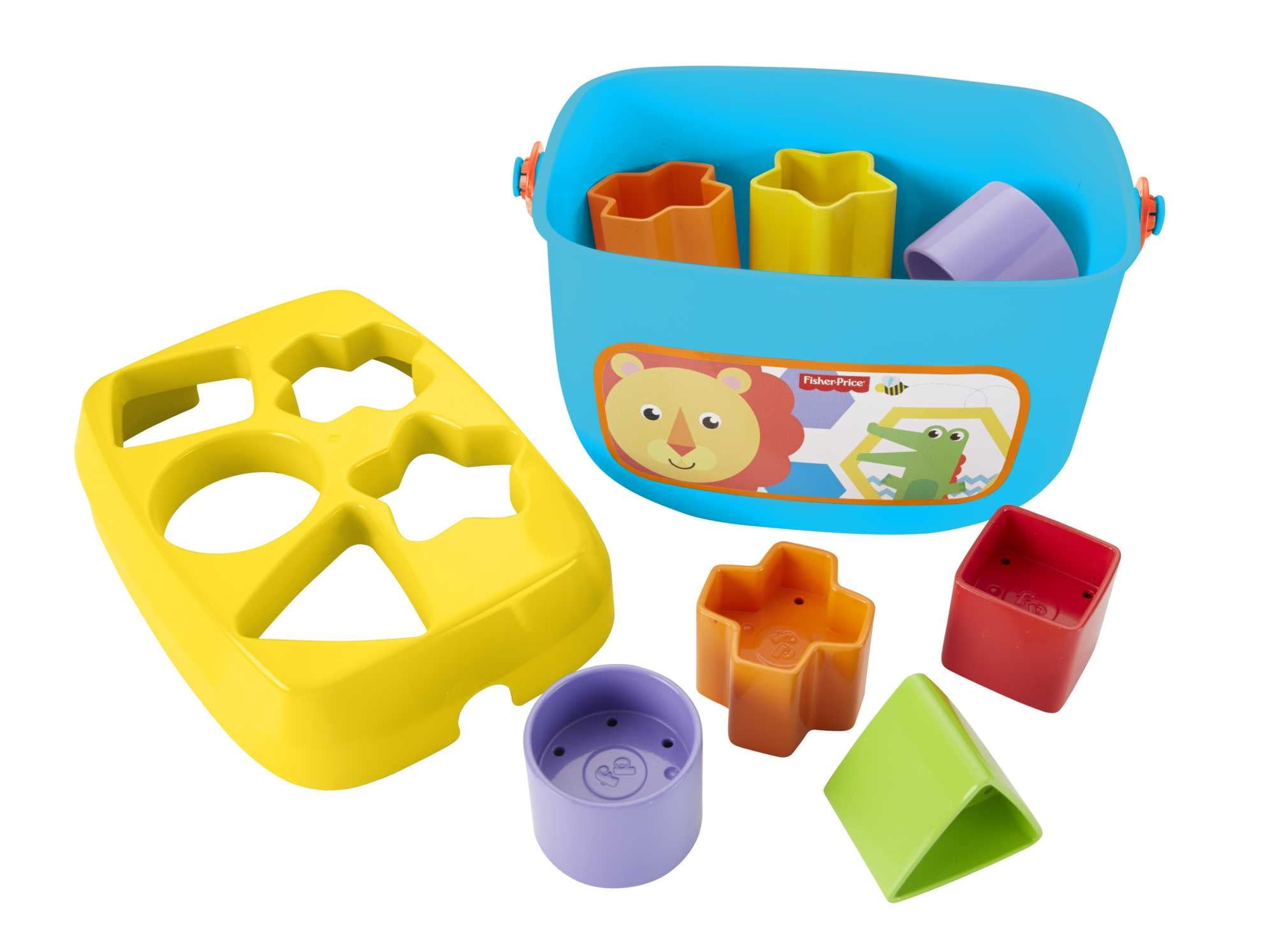 Fisher-Price Baby’s First Blocks Shape Sorting Toy with Storage Bucket, 12 Pieces For Baby & Toddler