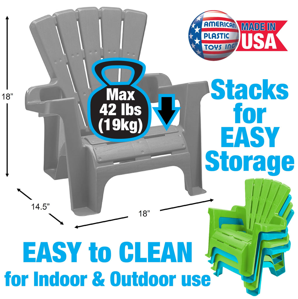 Play Day Adirondack Chair for Toddlers, Turquoise, 1 Seat
