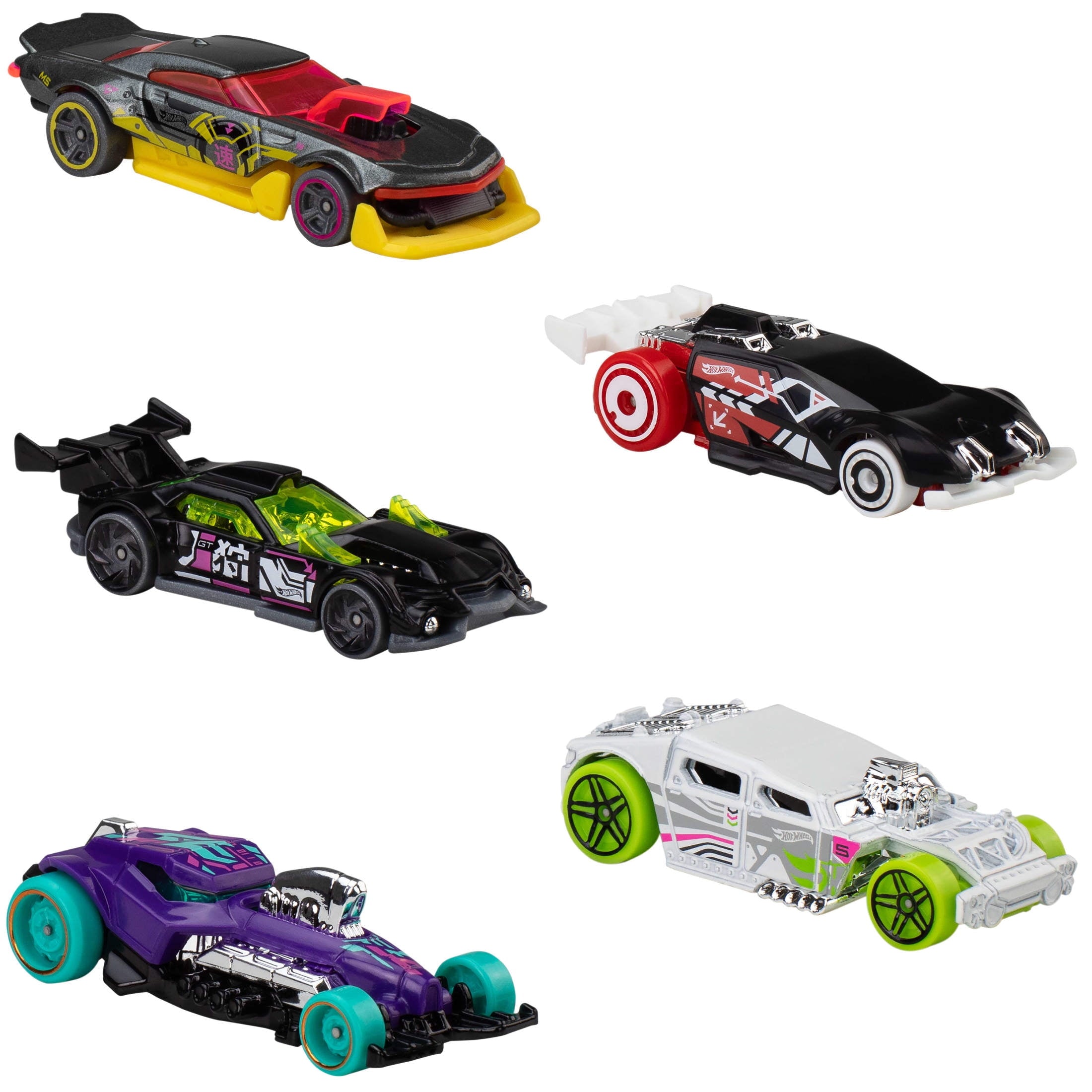 Hot Wheels Cars, 5-Pack of Die-Cast Toy Cars or Trucks in 1:64 Scale (Styles & Colors May Vary, Items May Not Be Pictured)