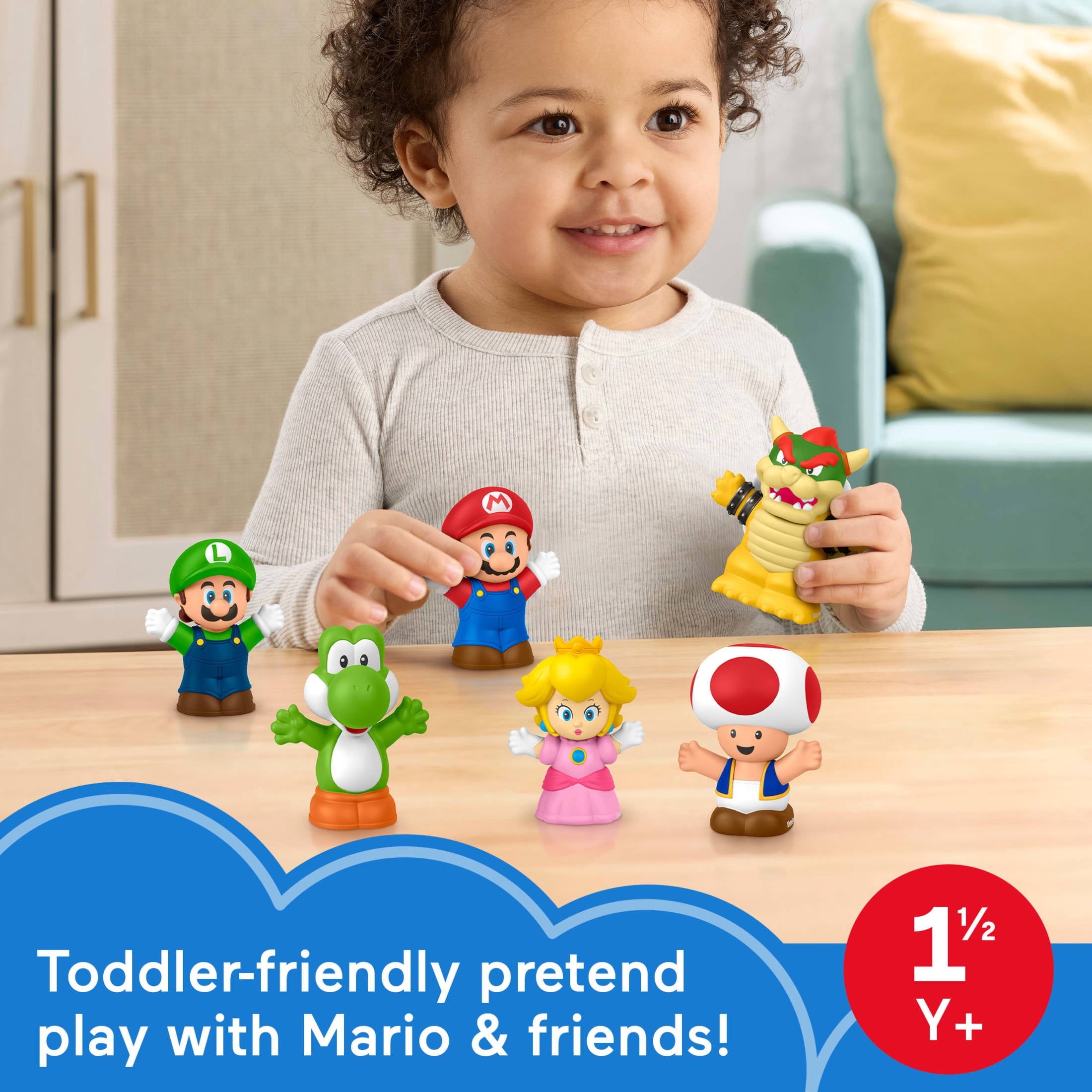 Fisher-Price Little People My Mario Figure 6-Pack Toy Set for Toddlers & Kids