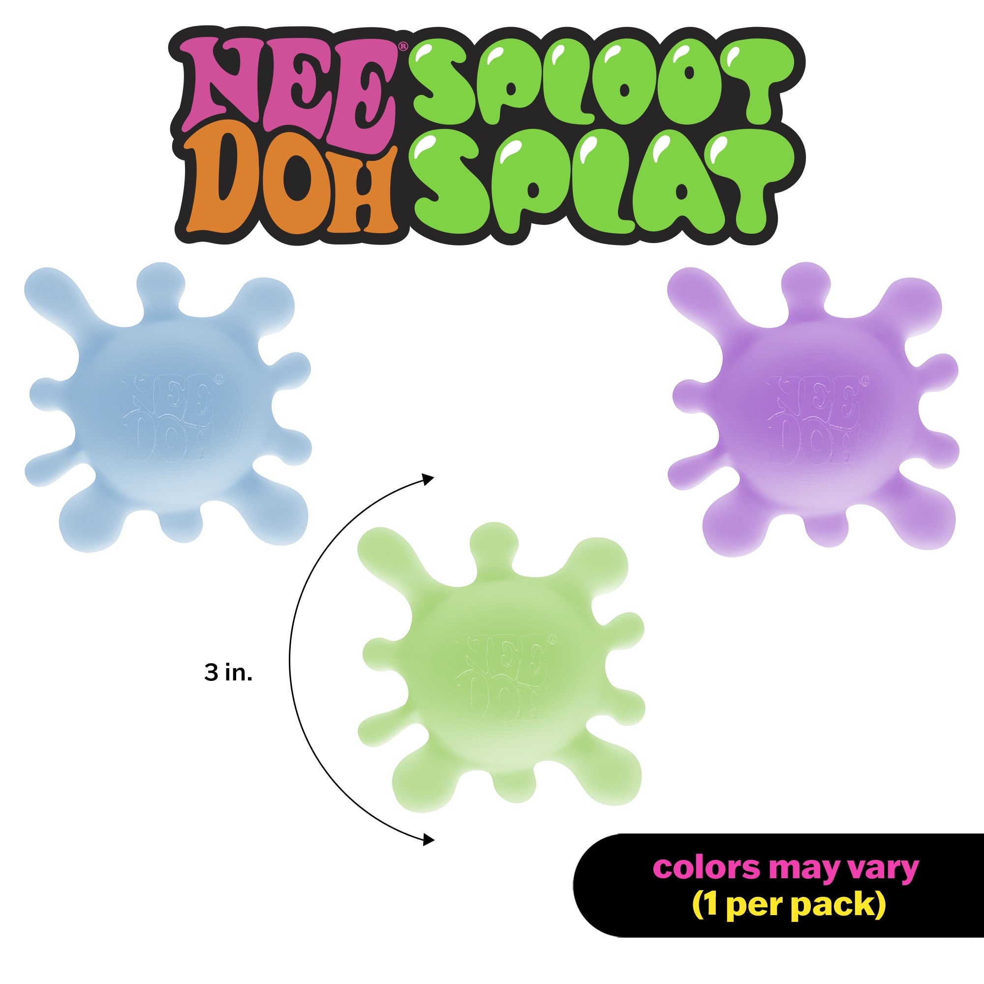 NeeDoh Sploot Splat, Novelty Fidget Toy, Multiple Colors, Children Ages 3+