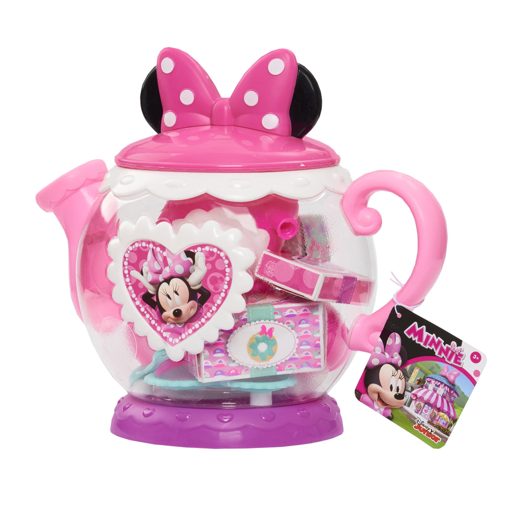 Disney Junior Minnie Mouse Terrific Teapot, Preschool Play Tea Set, 14 Pieces, Toddler Toys