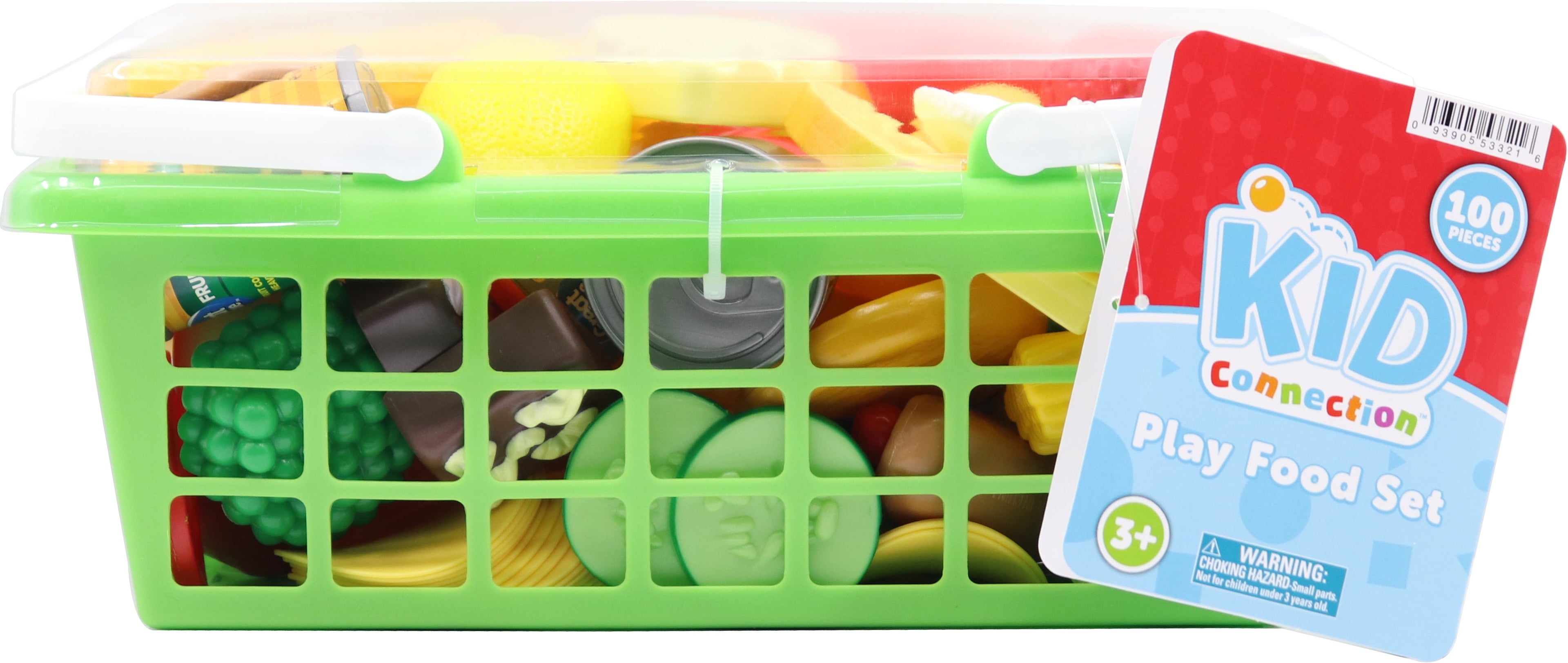 Kid Connection Play Food Basket, 100 Pieces, Toddler Toys